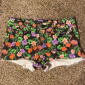 LOVEsick skeleton flamingo shorts